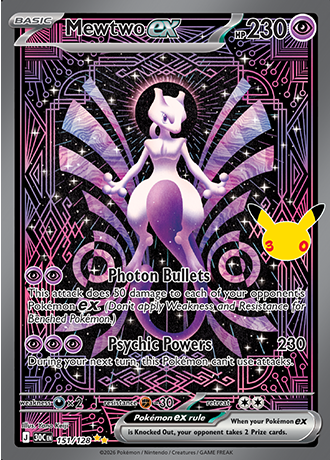 Mewtwo ex 151/128 — 30th Celebration Pokémon card