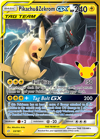 Pikachu & Zekrom GX 33/181 — 30th Celebration Classic Collection