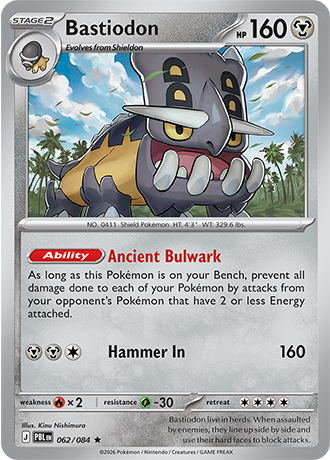 Bastiodon 062/084 — Pitch Black Pokémon card