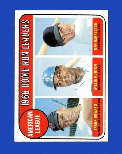 American League 1968 Home Run Leaders (Frank Howard / Willie Horton / Ken Harrelson) #5 1969 Topps card
