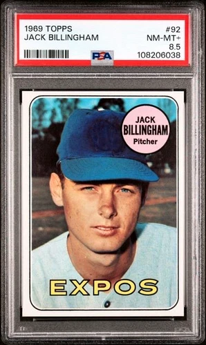 Jack Billingham #92 1969 Topps card