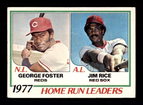 1977 Home Run Leaders (George Foster / Jim Rice) #202 1978 Topps card