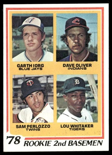1978 Rookie Second Basemen (Garth Iorg / Dave Oliver / Sam Perlozzo / Lou Whitaker) #704 1978 Topps card