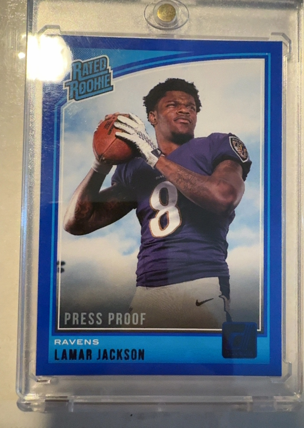 2018 Donruss Lamar Jackson Blue Press Proof