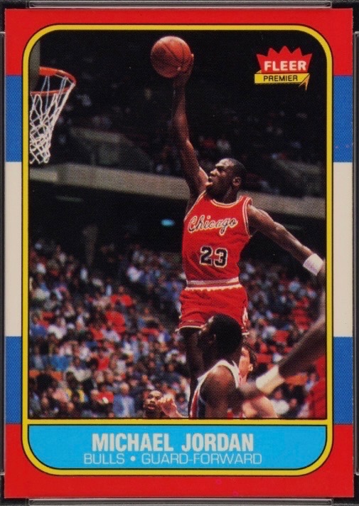 1986 Fleer Michael Jordan Rookie—dunk homage