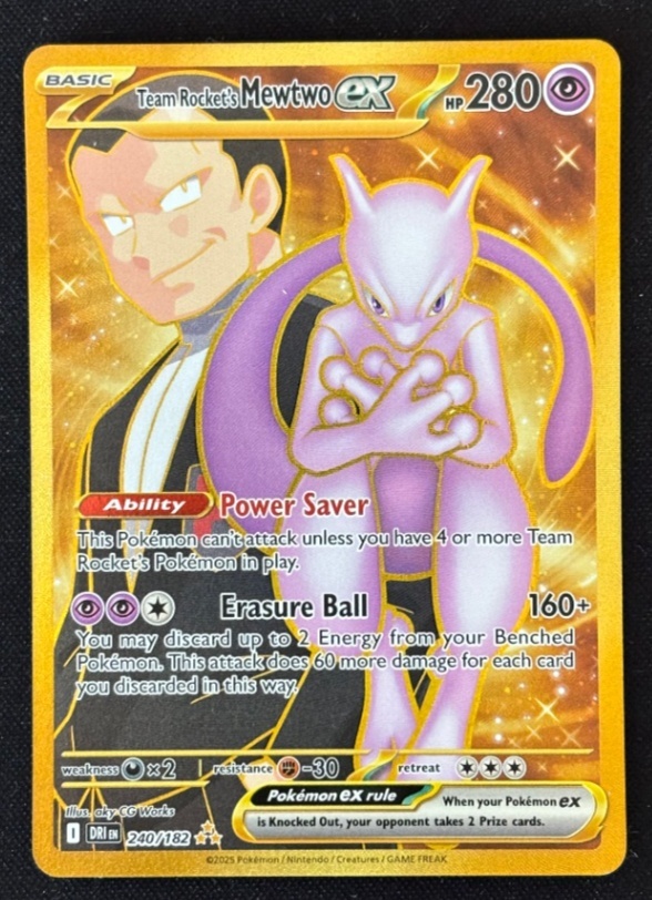 2025 Team Rocket's Mewtwo ex ex 240/182 Destined Rivals Hyper Rare